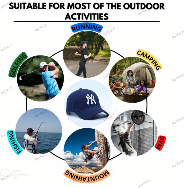 Unisex Baseball Caps, Comfortable, Stylish Design, Branded with Adjustable Buckle, Summer & Sports Caps for Men & Women (Navy Blue S) - Image 7