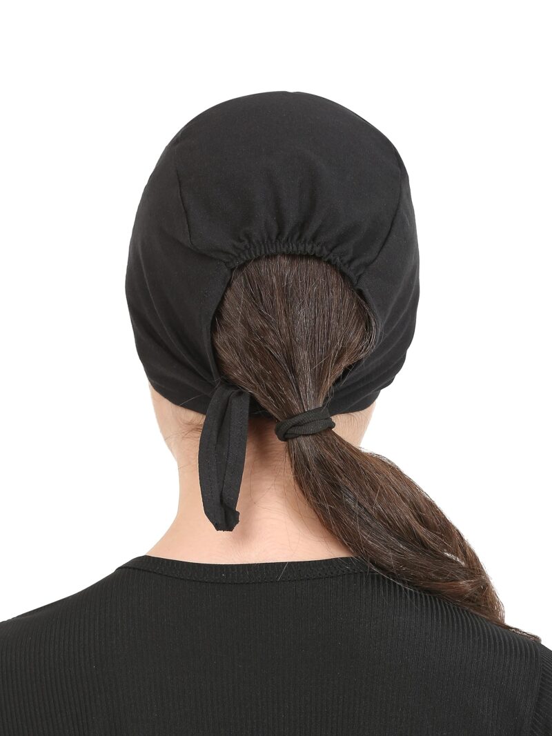 Pack of-2 Turban Design 1 layer Pure Cotton Muslim Women Under Hijab Cap (White & Black) - Image 8