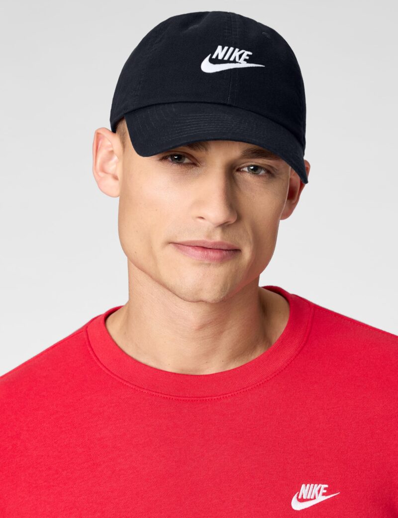 Nike Cotton Unisex's Cap (FB5368-011_Black/White - Image 2