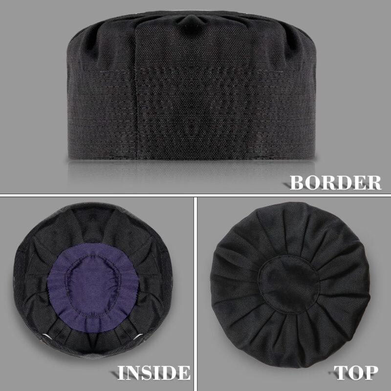 ZOAS NAMAZ CAP FOR MEN IN ROUND SHAPE SUFI TOPI FOR ISLAMIC PRAYER (NAMAZ) (EXTRA LARGE, BLACK) - Image 5