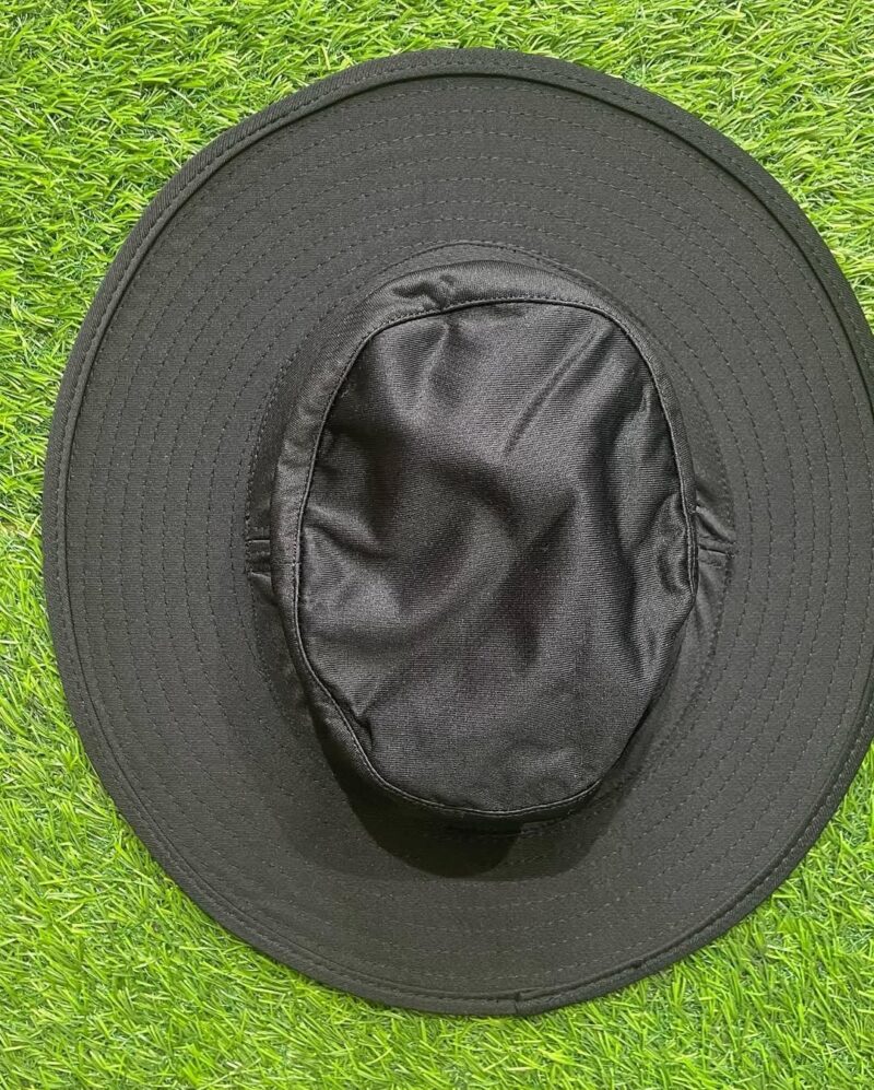 TYKA Cricket Umpire Panama Hat | Wide Brim Sun Protection Hat with Sweat-Absorbent Towel Lining | Lightweight & Breathable Headwear for Cricket Matches (in, Alpha, L, Black) - Image 3
