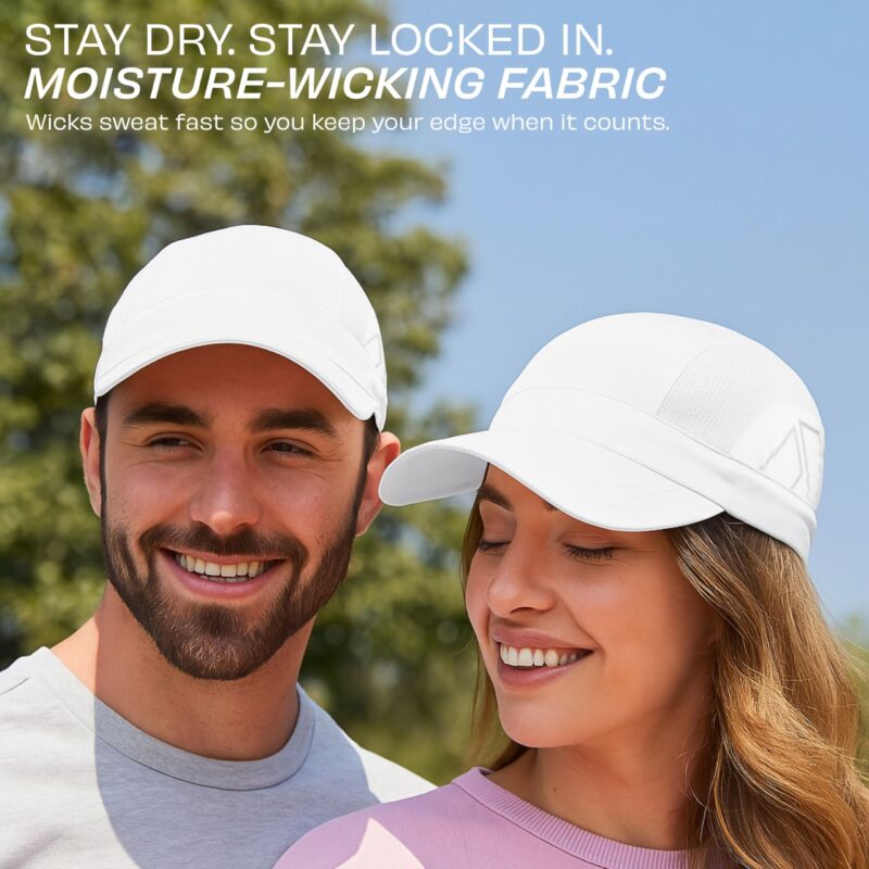 Nivia Aero Unisex Sports Cap, Lightweight Brick Dobby Weave Fabric, Built-in Vent Mesh Zones with Adjustable Strap for Outdoor Sports, Running, Training (White) - Image 5