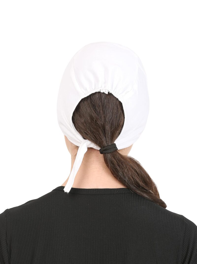 Women Pure Cotton Turban Design Muslim for Female Under Hijab Cap (White), Free Size - Image 4