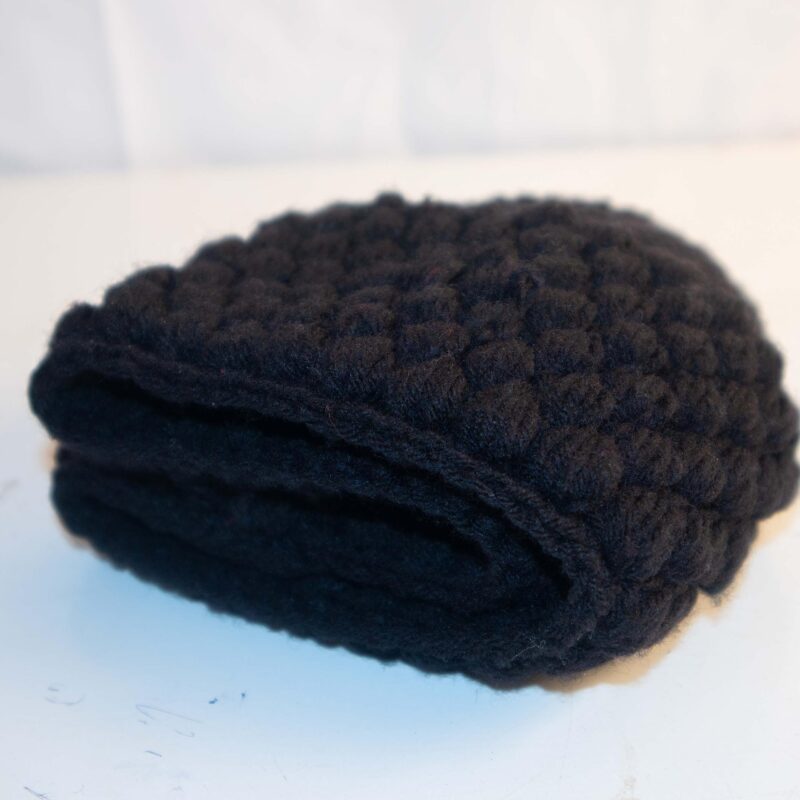 H7 Islamic Namaz Topi for Men Muslim Cap Prayer Cap Handwoven Handmade Wool Prayer Cap Topi for Men and Women | Stylish | Black - Image 3