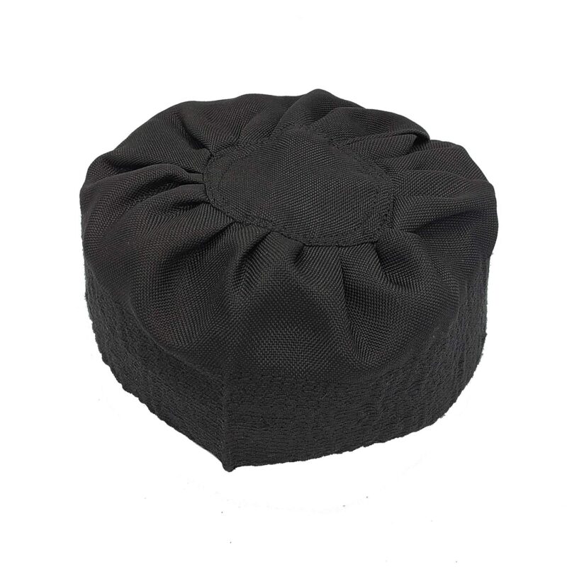 Cotton Shahid Cap House Round Shape Sufi Muslim NAMAZ Prayer Cap For Men's (22.5) White And Black, Free Size - Image 4