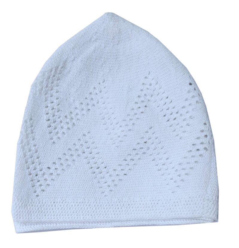 H.N. Traders Cotton Sufi Prayer Cap, Namaz Topi (White, Set of 5)