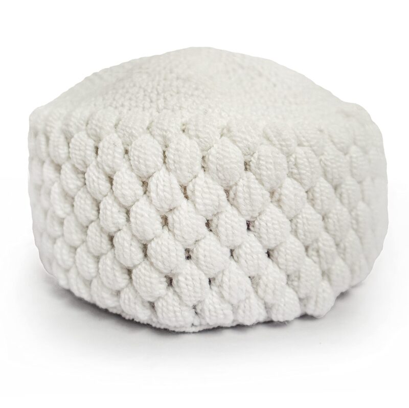 Angoora Style Handwoven Handmade Wool Prayer Cap Namaz Topi for Men Islamic Cap for namaz | Stylish | Pure White - Image 3
