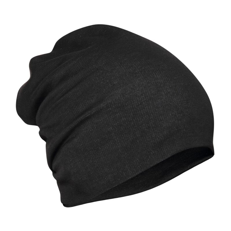 FabSeasons Cotton Blended Slouchy Beanie and Skull Cap for Summer, Winter, Autumn & Spring Season, Can be Used as a Helmet Cap Too Black