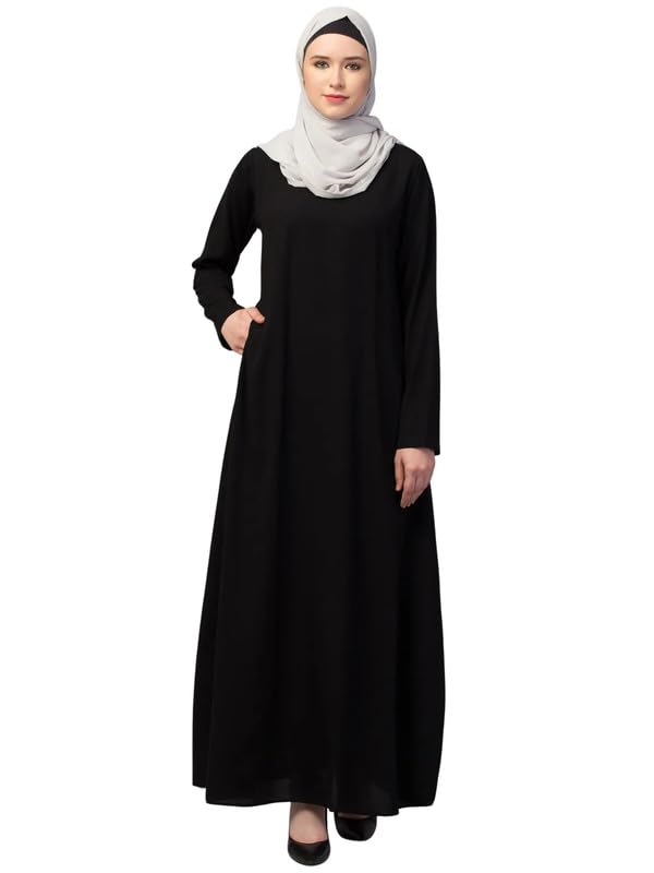 Muslim Closet Women's Inner Abaya Dress With Side Pocket Made with Nida Matte Fabric