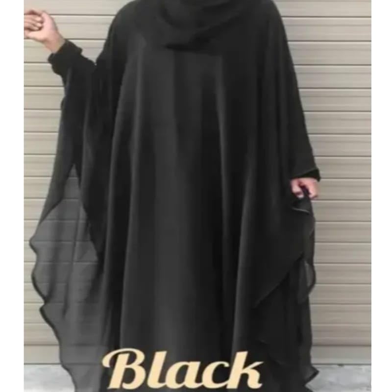Women's Pure Cotton Muslim Abaya Burqa with Hijab | Dubai Style Kaftan with Front Patti & Sleeves Embroidery for Eid & Ramjan (Free Size) - Image 4