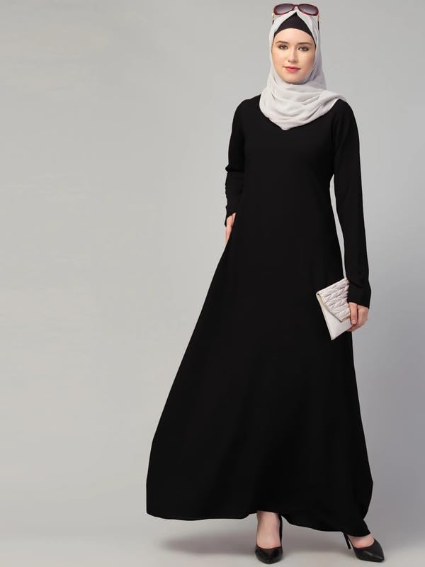 Muslim Closet Women's Inner Abaya Dress With Side Pocket Made with Nida Matte Fabric - Image 7