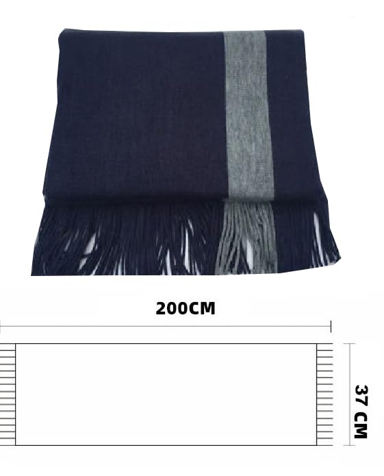 Alexvyan Fashions Two Color Extra Soft MicroFibre Cashmere Knitted Mufflers Cum Scarves Cum Stoles Woolen Men and Women Casual Scarf Soft and Warm Muffler (Blue and Grey) - Image 4