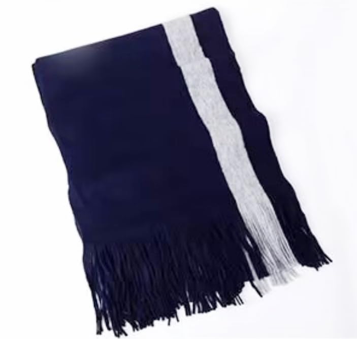Alexvyan Fashions Two Color Extra Soft MicroFibre Cashmere Knitted Mufflers Cum Scarves Cum Stoles Woolen Men and Women Casual Scarf Soft and Warm Muffler (Blue and Grey) - Image 6