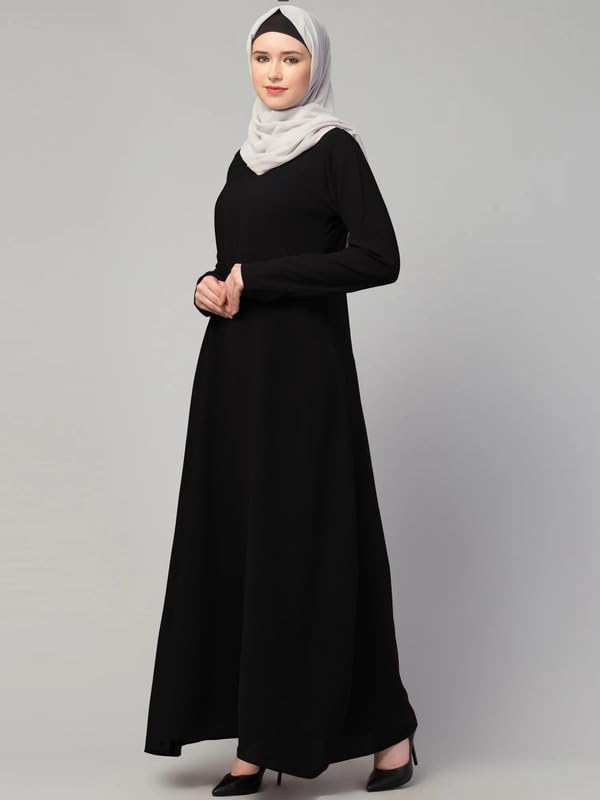 Muslim Closet Women's Inner Abaya Dress With Side Pocket Made with Nida Matte Fabric - Image 3