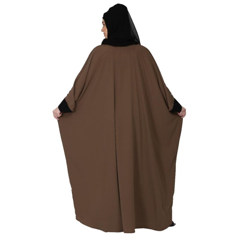 BT - Being Traditional Women’s Front Open Dual Color Designer Kaftan Abaya Made in Nida Matte Fabric (Free Size; Length 54 Inch, Black-Beige) - Image 6