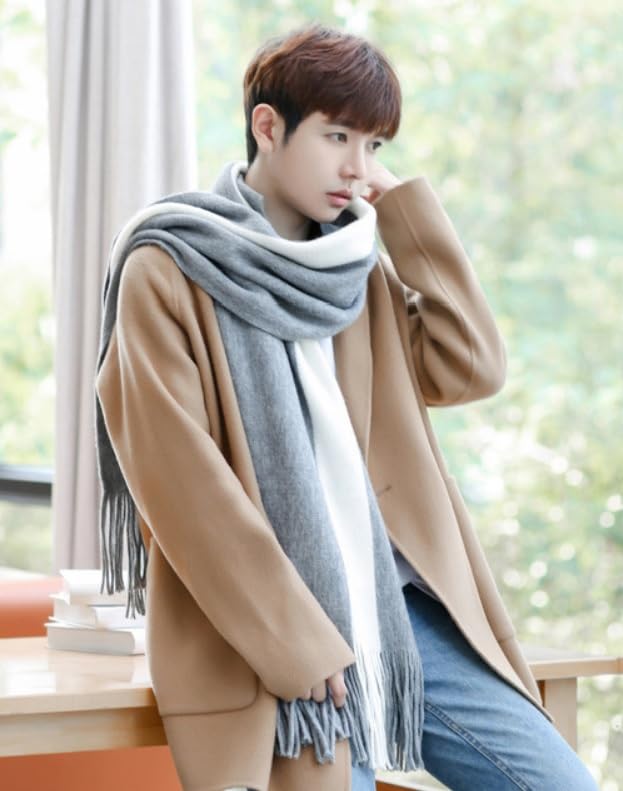Alexvyan Fashions Two Color Extra Soft MicroFibre Cashmere Knitted Mufflers Cum Scarves Cum Stoles Woolen Men and Women Casual Scarf Soft and Warm Muffler - Image 4