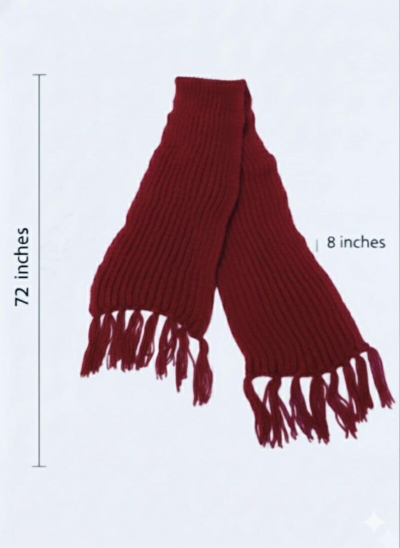 Kreatknit Kreative -Mikasa muffler for Men & Women Casual Luxurious Premium Checkered Acrylic Woolen Muffler/Scarf/Stole for Winter ((Mehroon)) - Image 2