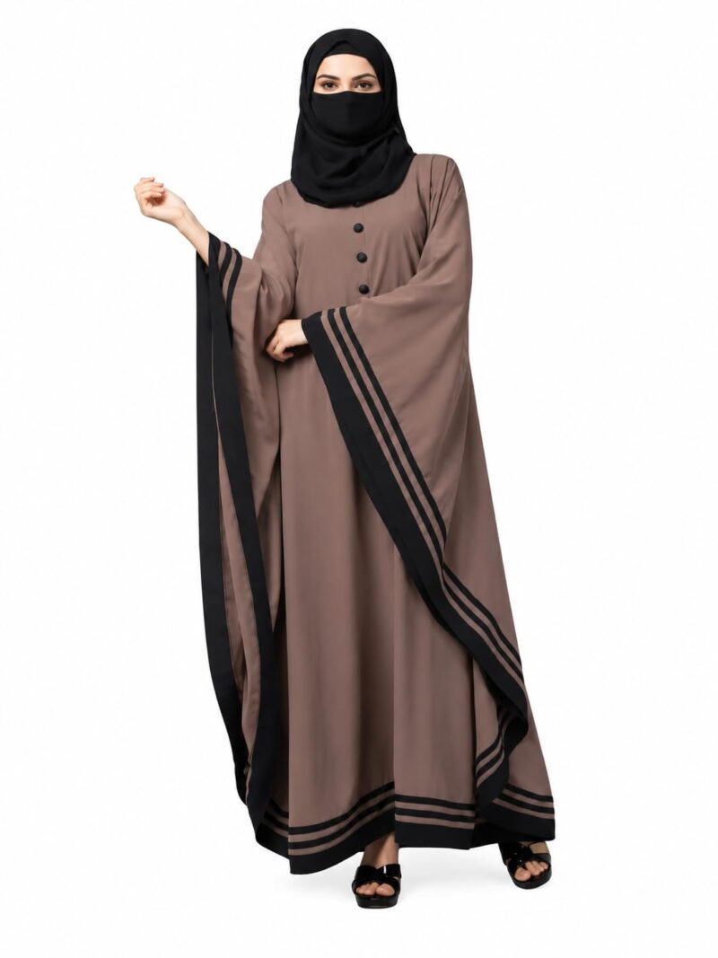 Women's Pure Cotton Muslim Abaya Burqa with Hijab | Dubai Style Kaftan with Side Patti for Eid & Ramzan (Free Size) - Image 4