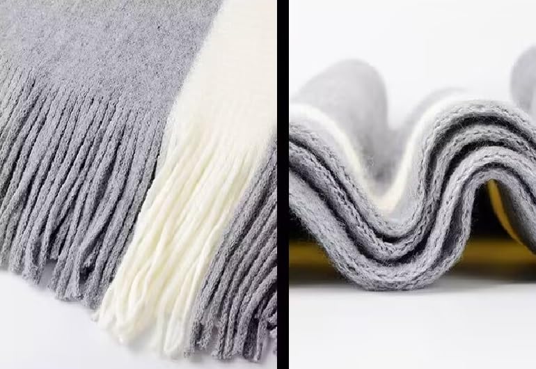Alexvyan Fashions Two Color Extra Soft MicroFibre Cashmere Knitted Mufflers Cum Scarves Cum Stoles Woolen Men and Women Casual Scarf Soft and Warm Muffler - Image 6