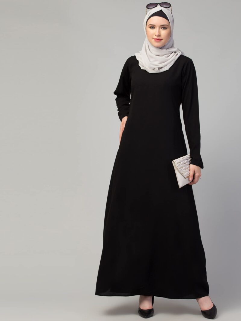 Muslim Closet Women's Inner Abaya Dress With Side Pocket Made with Nida Matte Fabric - Image 8