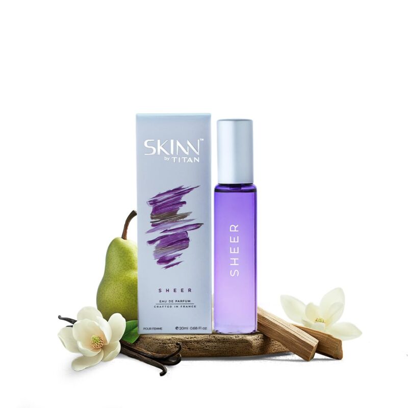 Skinn By Titan | Sheer Perfume - 50 Ml | Perfume For Woman | Gift for Women | Premium Fragrance | Grooming Essentials | Long Lasting Smell for Women |Floral, Fruity, Fresh | Eau De Parfum