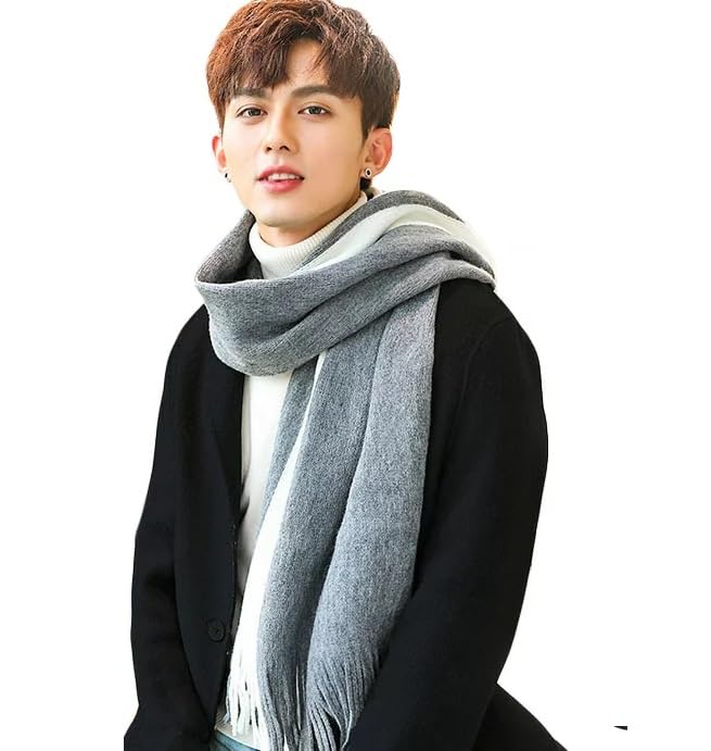 Alexvyan Fashions Two Color Extra Soft MicroFibre Cashmere Knitted Mufflers Cum Scarves Cum Stoles Woolen Men and Women Casual Scarf Soft and Warm Muffler