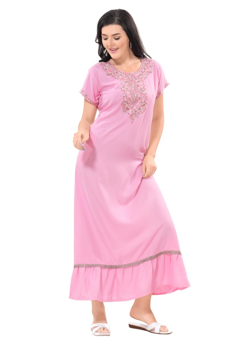 Soulemo Women's Solid Alpine Nighty (L - Bust - 44 - Flamingo Pink) 1772AL
