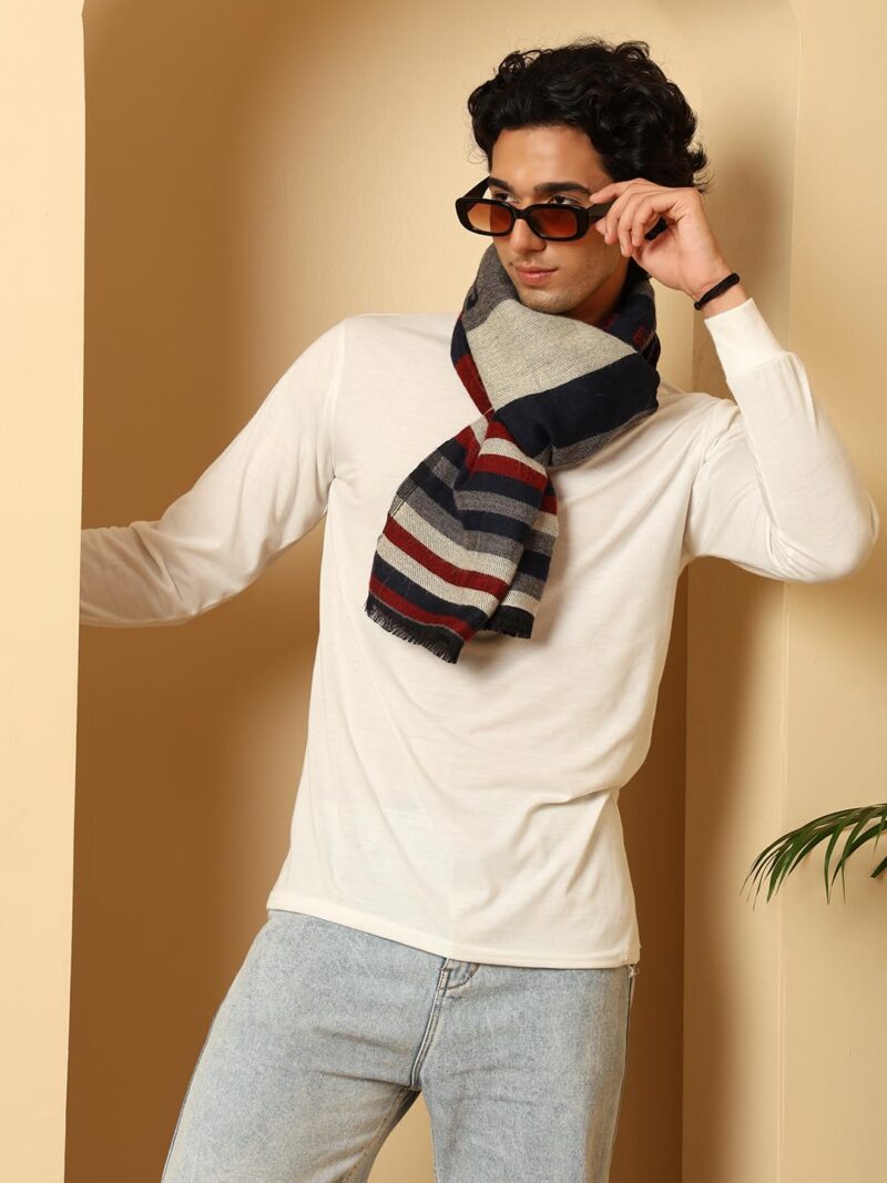 tweedle Men’s Multicolor Jacquard Design Soft and Warm Muffler/Scarf for Winters - Image 3