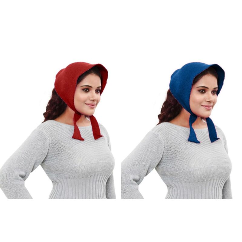 Pack of 2 Plain Maternity Muffler for Women's (Multicolored & Design Varies) - Winter Wear Woolen Head Muffler/Scarfs (Size 22 * 9 Inches) - Image 3
