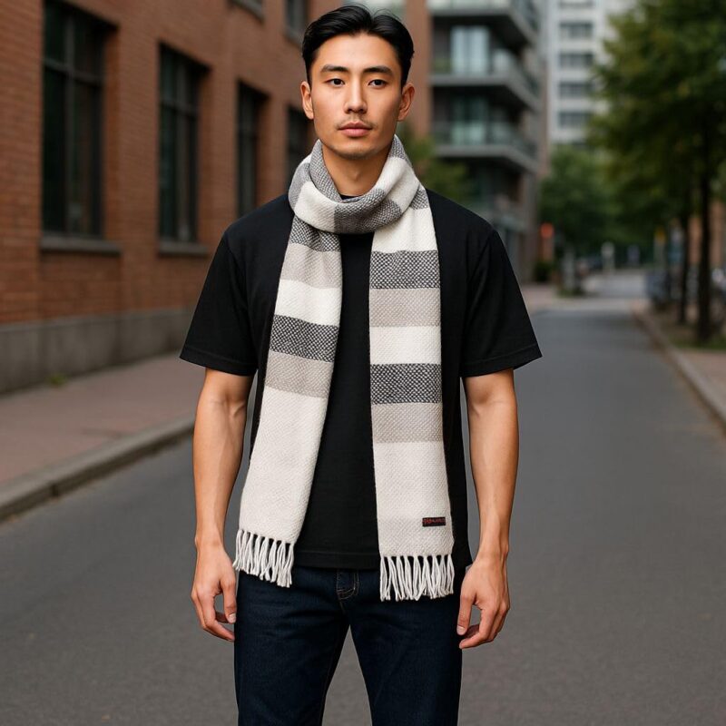RIZZQ Woolen Soft MicroFibre Cashmere Knitted Soft and Warm Muffler Scarf for Men and Women Casual Stylish Winter Wear Scarf | Neck Warmer Woolen Stylish Muffler (Colour 6) - Image 4