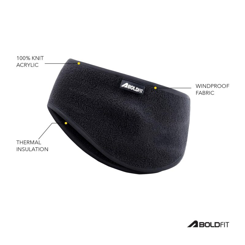 Boldfit Winter ear muffs for men ear muffs for women, ears cover for winter Behind The Head Style Winters Earmuffs for Men & Women Winters Unisex Fleece ears cover Boy Girls Ladies Muff - Black - Image 3
