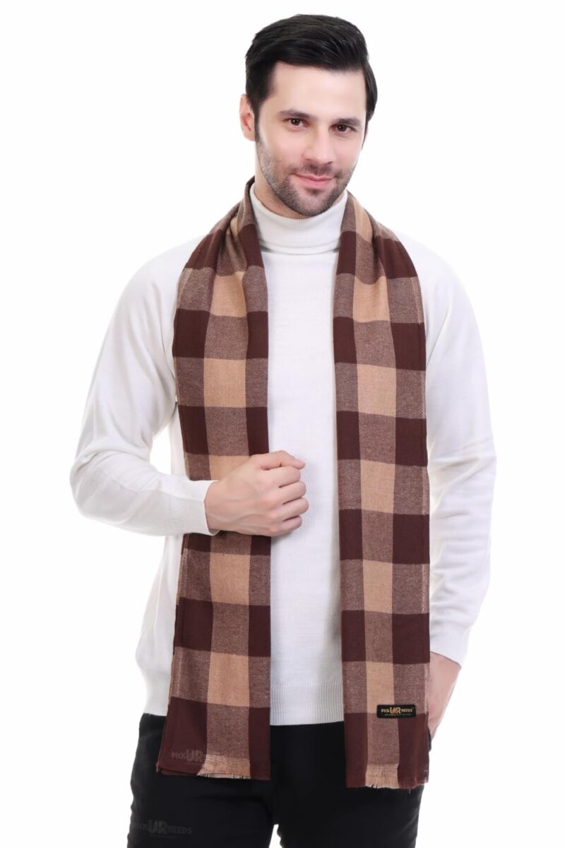 Men's & Women Muffler With Elegant Design Woolen Blend Soft Fabric Stylish For Unisex (Brown)