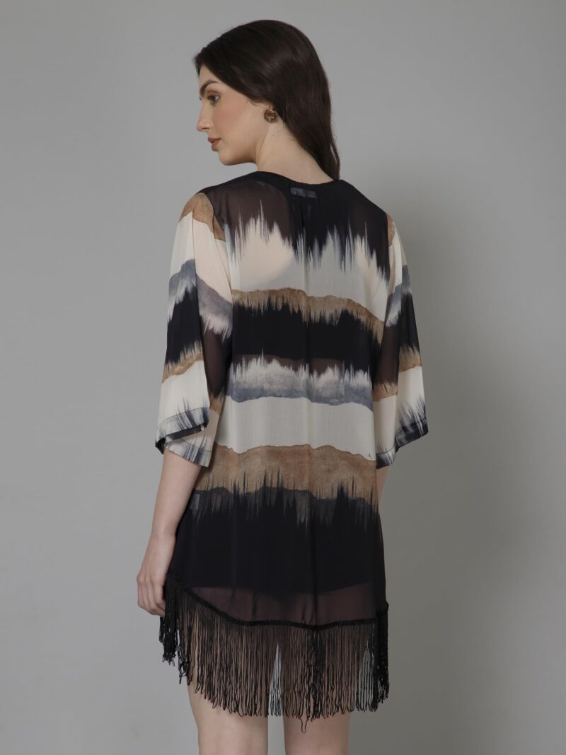 PURYS Colorblocked Shrug for Women | Lightweight Georgette Kimono| Versatile Casual Shrug for Layering and Summer Fashion - Image 4