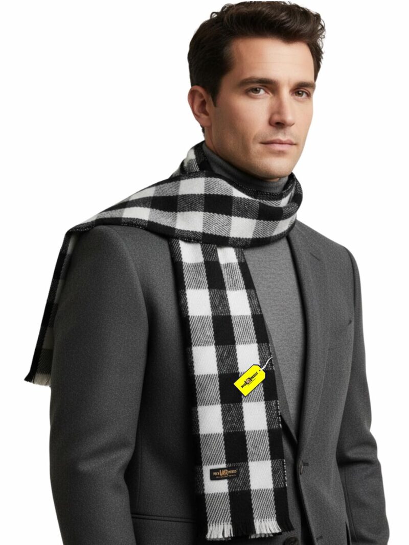 Premium Men's Warm And Stylish Woolen Muffler With Multicolour Stripes And Stylish Tussles Ends - 70 Inches * 11 Inches (P22)