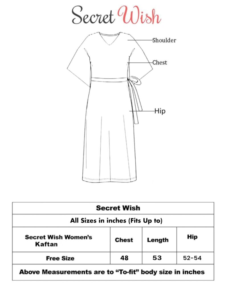 Secret Wish Black Floral Rayon Kaftan Full Length - Image 7