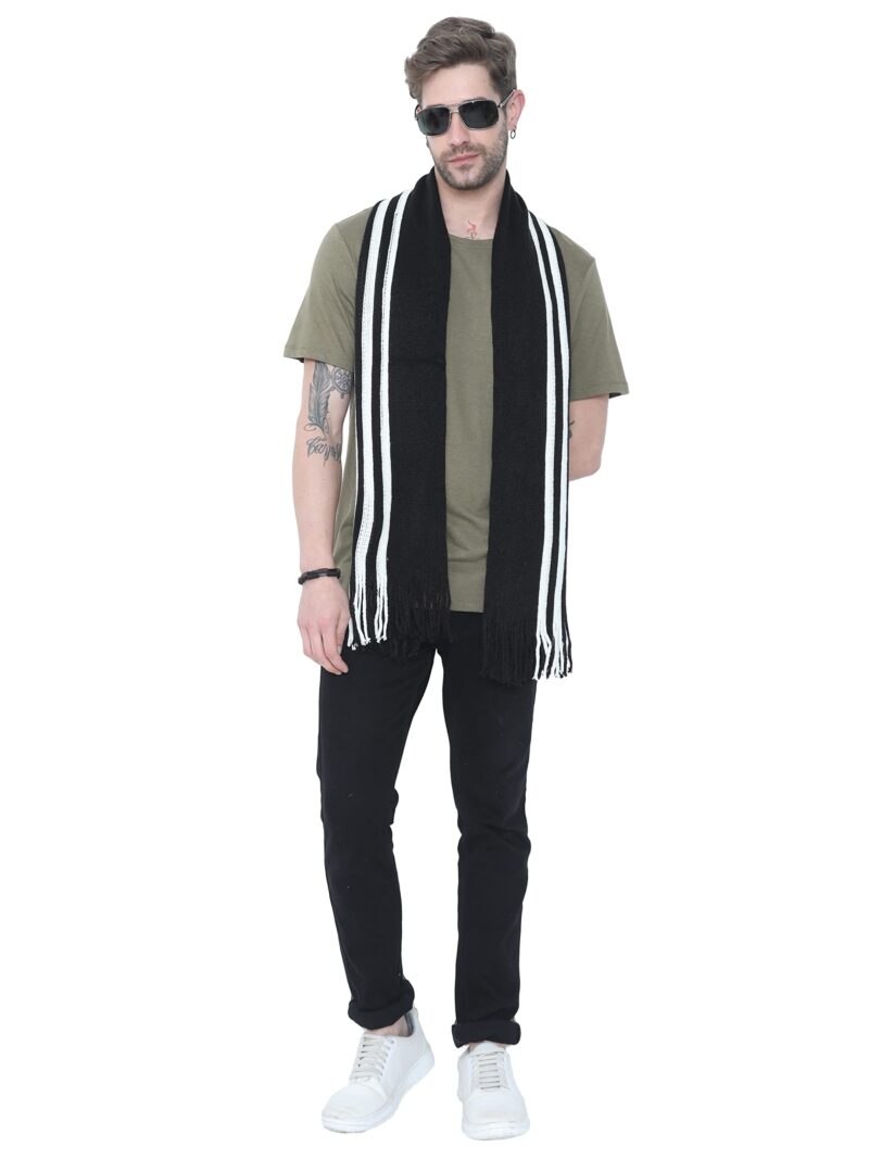 FabSeasons Men & Women Casual Self Design stripes Acrylic Woolen Muffler/Scarf/Stole for Winter, Size 25 * 180 cms - Image 5