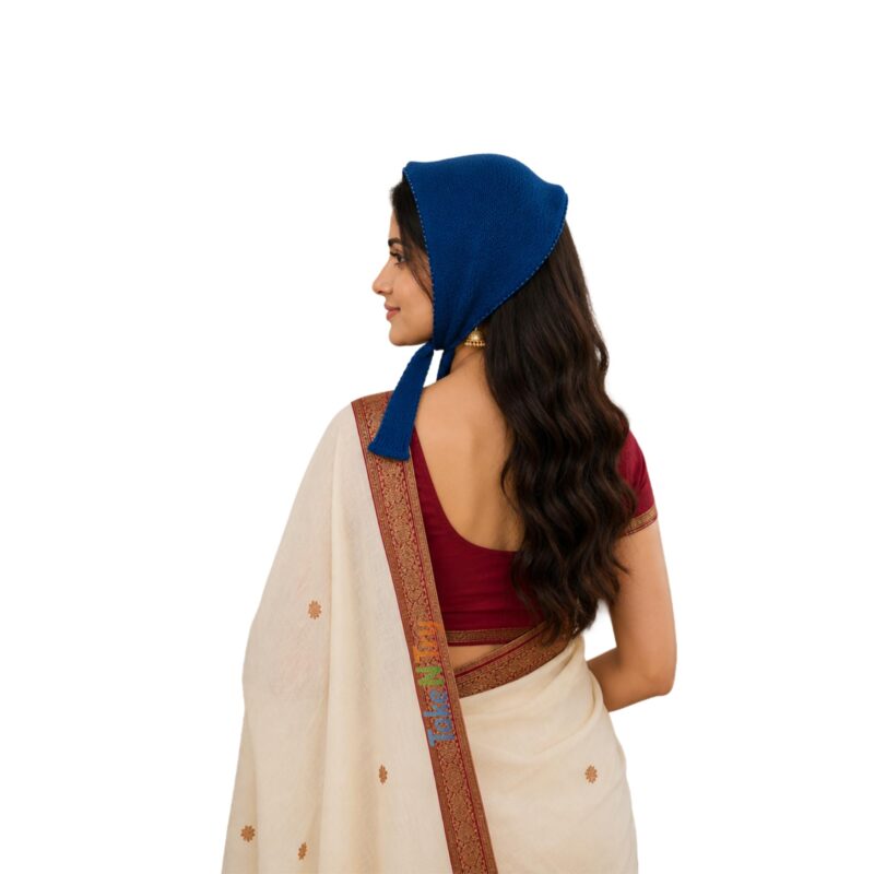 Take N Try Women’s Winter Wear Woolen Plain Maternity Muffler | Soft Warm Tie-Up Head & Ear Cover Scarf (1 Pc, Size 22 x 9 Inches) (Navy Blue) - Image 4