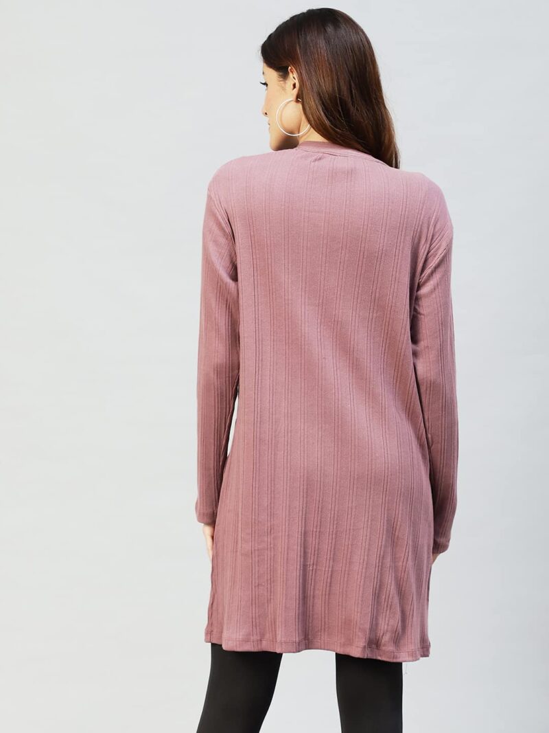 Rigo Front Open Long Rib Shrug (Free Size, Purple) - Image 7