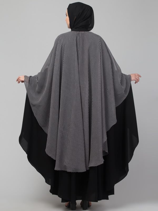 Muslim Closet Dual Layer Kaftan With A Front Open Shrug And A Kaftan - Made with Nida Matte And Georgette for Women and Girls - Image 2