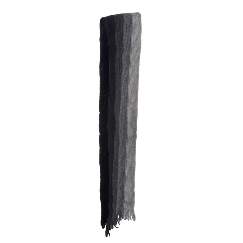 Kalaneet Men & Women Casual Self Design Solid Acrylic Woolen Muffler/Scarf/Stole for Winter, Size free (Muffler Grey&Black) - Image 5