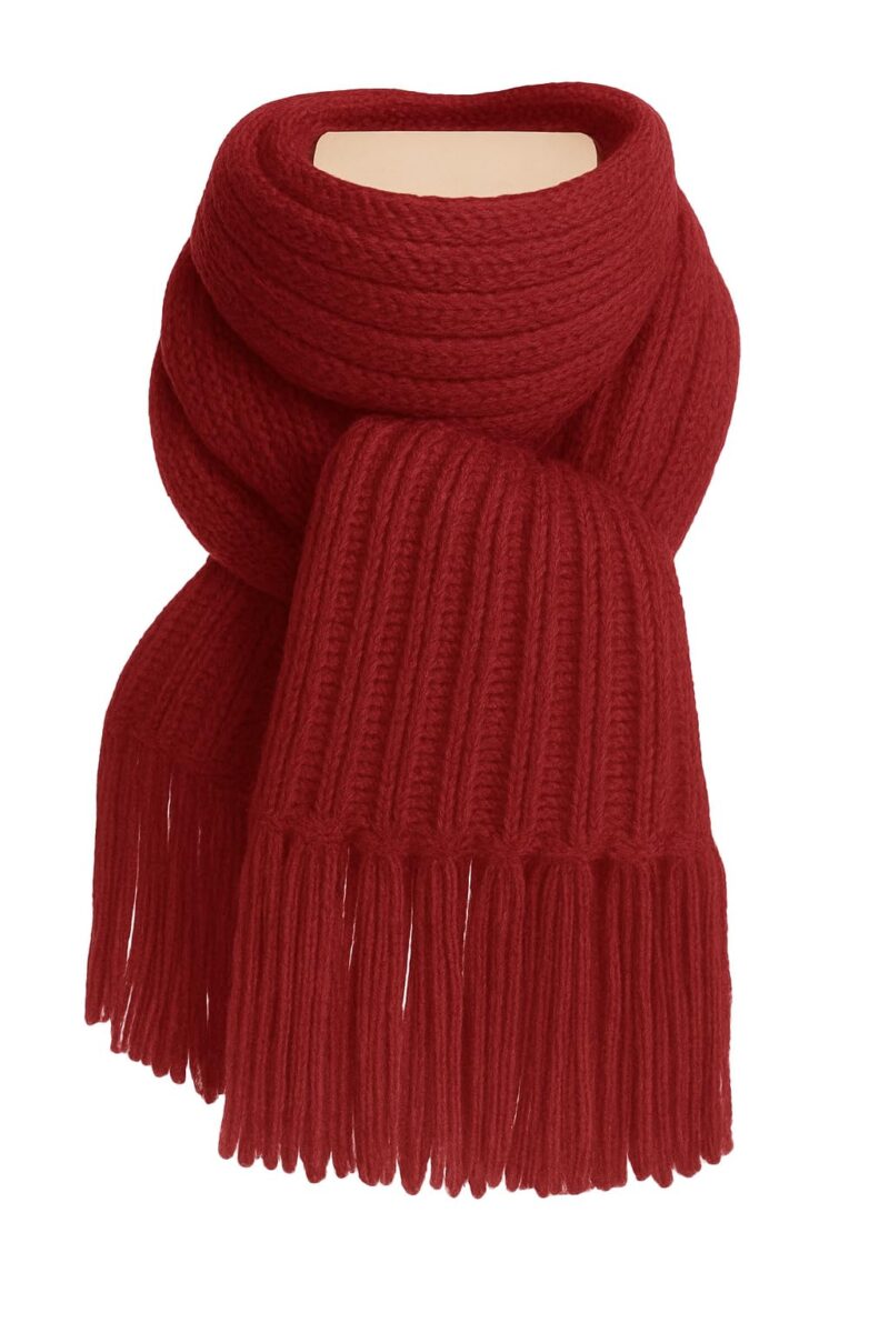 KB STAR Men & Women Casual Luxurious Premium Checkered Acrylic Woolen Muffler/Scarf/Stole for Winter (Cherry)