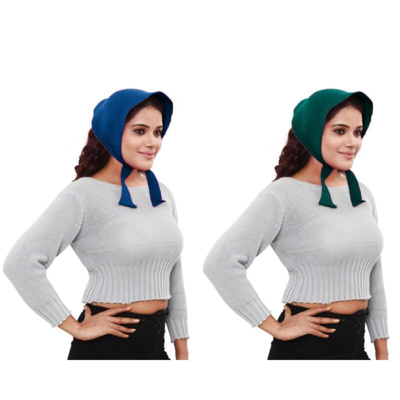 Pack of 2 Plain Maternity Muffler for Women's (Multicolored & Design Varies) - Winter Wear Woolen Head Muffler/Scarfs (Size 22 * 9 Inches) - Image 4
