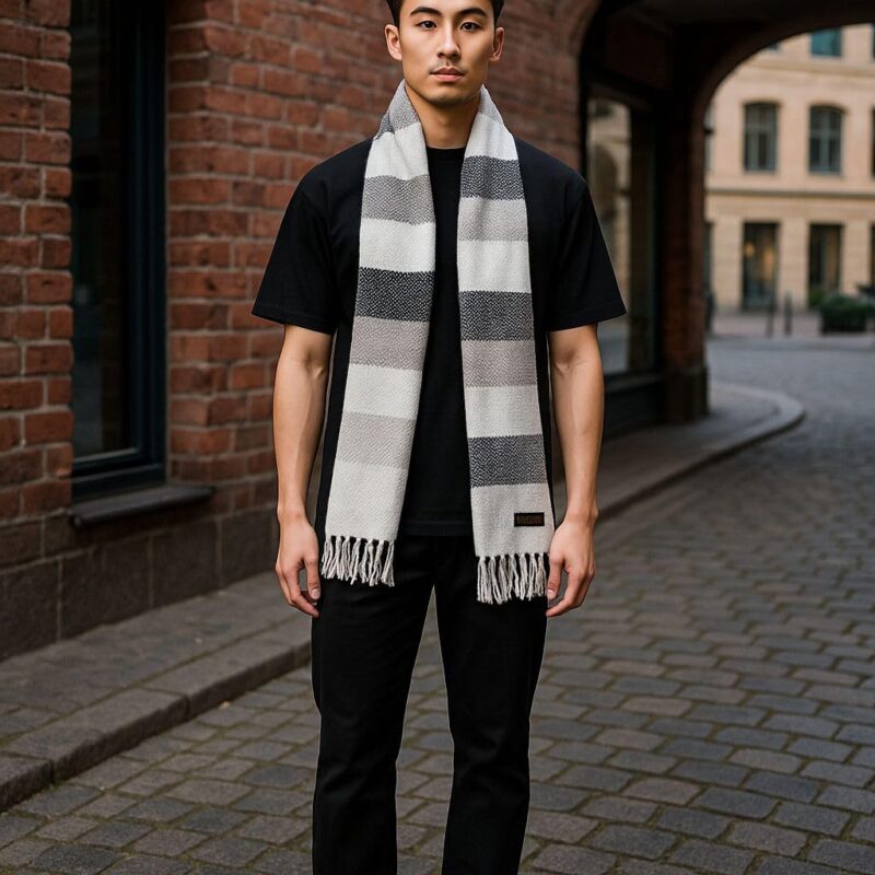 RIZZQ Woolen Soft MicroFibre Cashmere Knitted Soft and Warm Muffler Scarf for Men and Women Casual Stylish Winter Wear Scarf | Neck Warmer Woolen Stylish Muffler (Colour 6) - Image 2