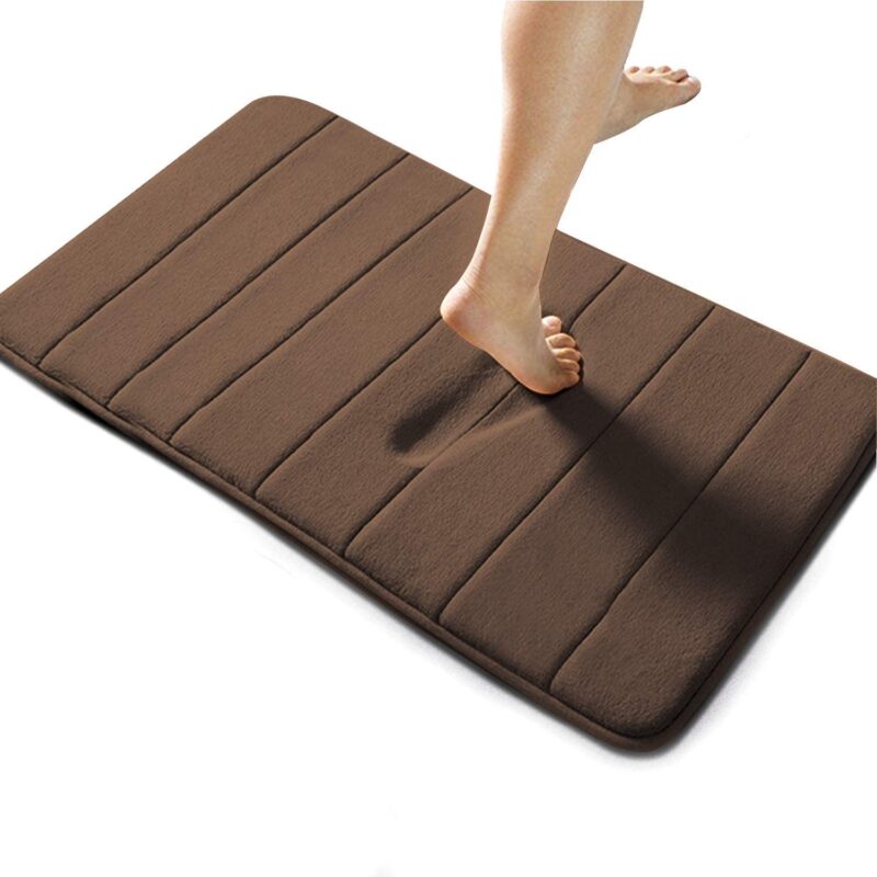 HomeCloud Memory Foam Bath Mat| Non Slip Super Water Absorption Soft Bathroom Rugs, Thick, Dry Fast, Machine Washable for Bathroom Floor Mat (60 * 40cm) (Brown, 40x60cm)