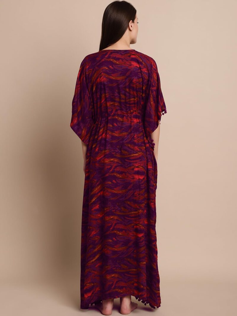 Secret Wish Purple Abstract Print Kaftan - Image 3