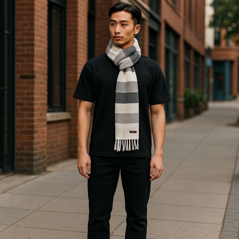 RIZZQ Woolen Soft MicroFibre Cashmere Knitted Soft and Warm Muffler Scarf for Men and Women Casual Stylish Winter Wear Scarf | Neck Warmer Woolen Stylish Muffler (Colour 6) - Image 3