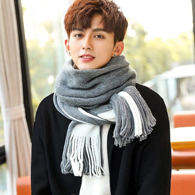 Alexvyan Fashions Two Color Extra Soft MicroFibre Cashmere Knitted Mufflers Cum Scarves Cum Stoles Woolen Men and Women Casual Scarf Soft and Warm Muffler - Image 3