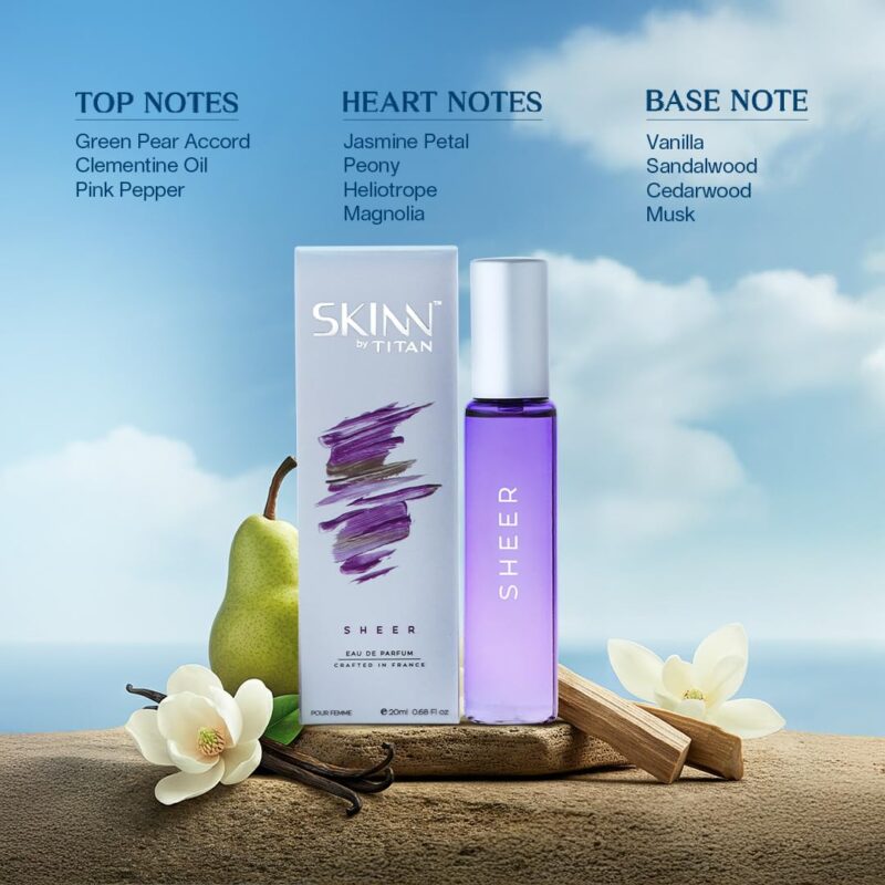 Skinn By Titan | Sheer Perfume - 50 Ml | Perfume For Woman | Gift for Women | Premium Fragrance | Grooming Essentials | Long Lasting Smell for Women |Floral, Fruity, Fresh | Eau De Parfum - Image 5