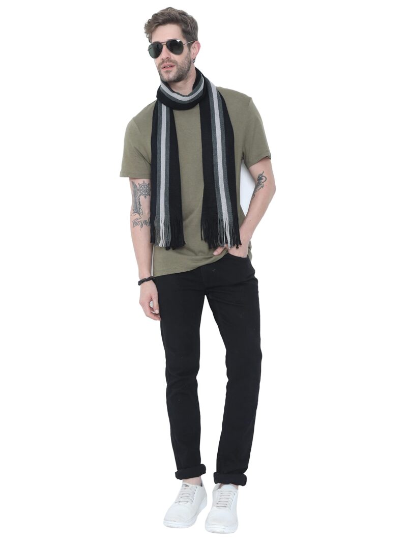 FabSeasons Men & Women Casual Self Design Solid Acrylic Woolen Muffler/Scarf/Stole for Winter, Size 25x240 cms - Image 5