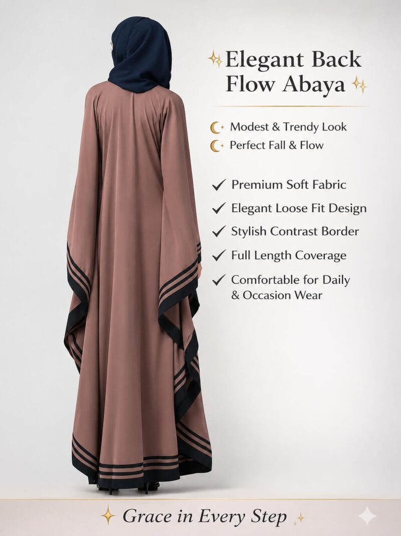Women's Pure Cotton Muslim Abaya Burqa with Hijab | Dubai Style Kaftan with Side Patti for Eid & Ramzan (Free Size) - Image 2